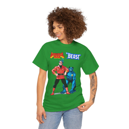 Wonder Man & Beast T-Shirt - George Perez Art - Popular Avengers, X-Men Members - Simon Williams & Hank McCoy - Marvel Comics