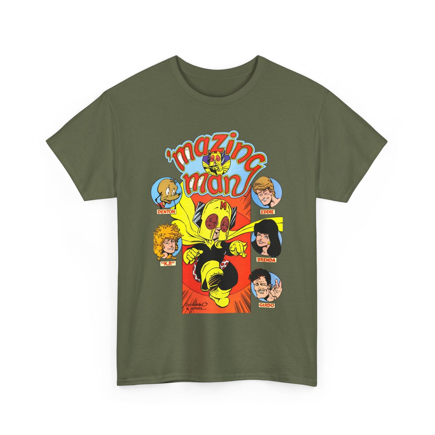 'Mazing Man T-Shirt - DeStefano & Kesel Art - Funny 1980s Comic Series - DC Comics