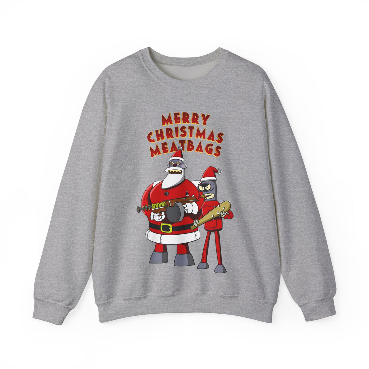 Robot Santa Claus & Bender Futurama Christmas Heavy Blend Crewneck Sweatshirt