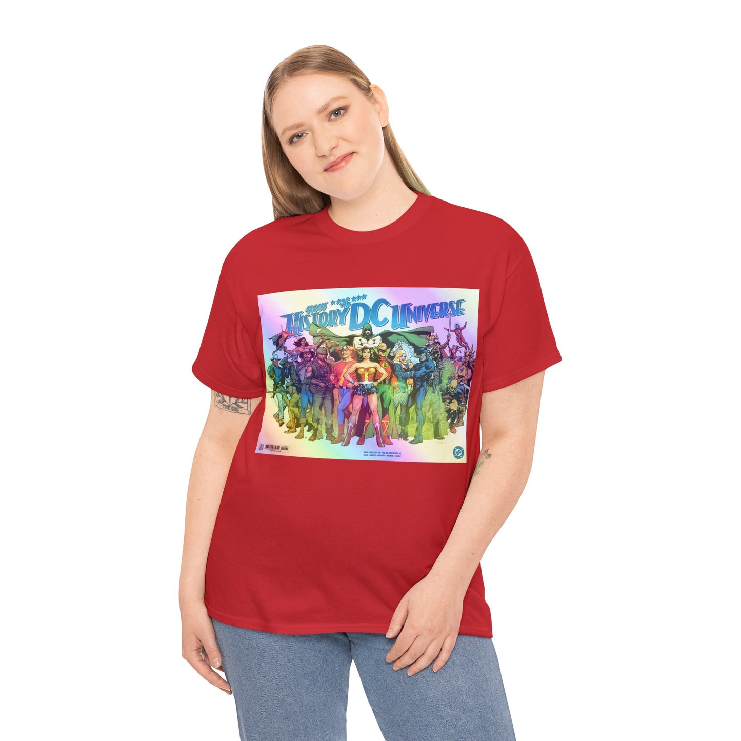New History of the DC Universe T-Shirt - Wonder Woman, Wildcat, Black Canary, Sgt. Rock, Etrigan, Spectre, Jonah Hex - DC Comics