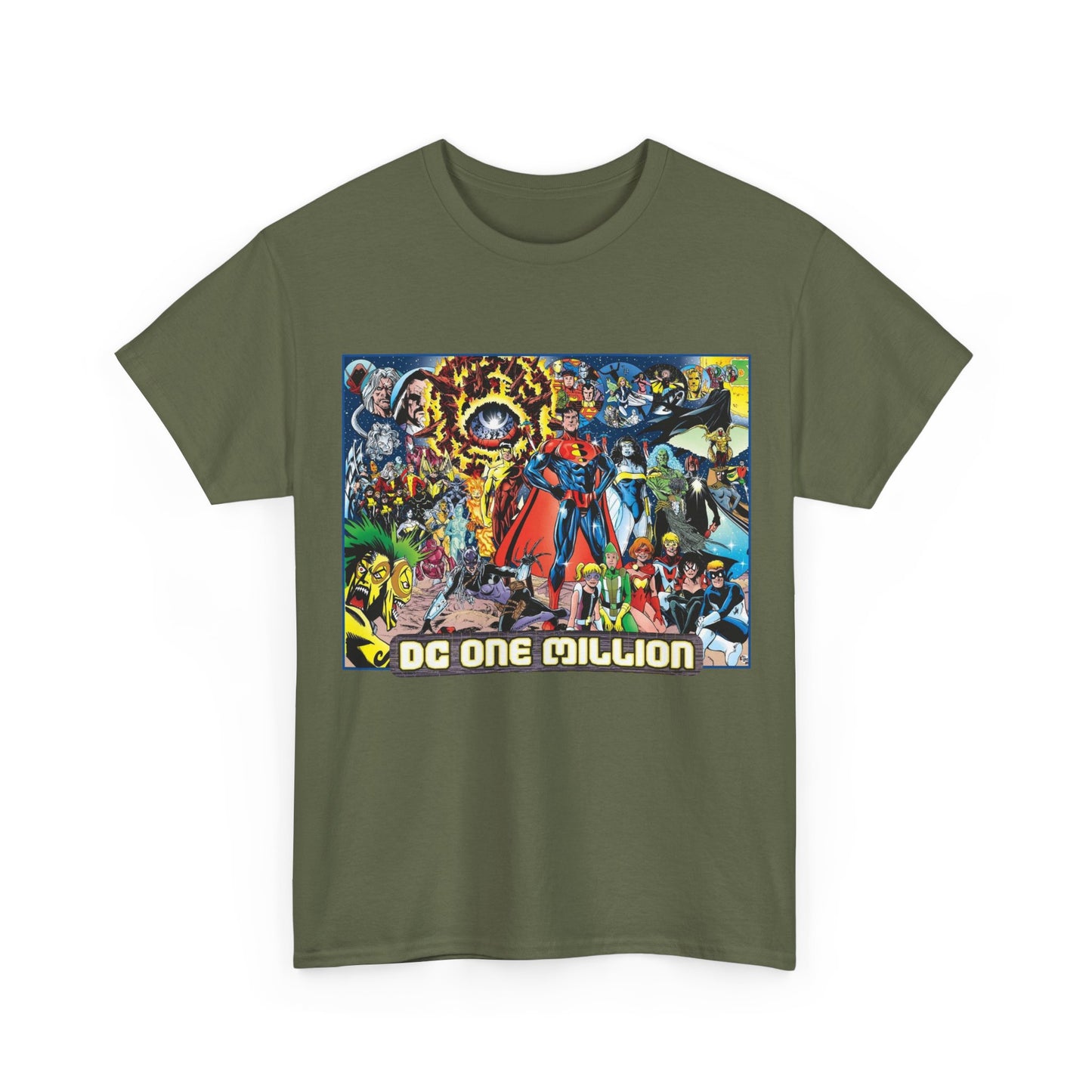 DC One Million T-Shirt - Phil Jimenez Art - Future Versions of Superman, Batman, Wonder Woman, Green Lantern, Flash - DC Comics