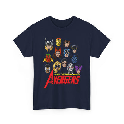 Avengers T-Shirt - John Byrne Art - Captain America, Scarlet Witch, Iron Man, Thor, Vision, Hawkeye, Wonder Man - Marvel Comics