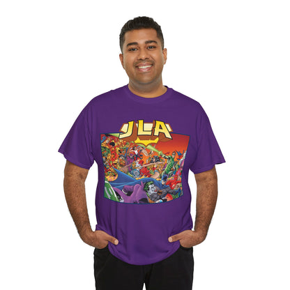 JLA: The Nail T-Shirt - Alan Davis Art - Green Lantern, Batman, Wonder Woman, Flash - DC Comics