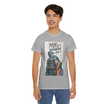 Batman: Black & White T-Shirt - Bill Sienkiewicz Art - Dark Knight Returns - Batman & Robin (Carrie Kelley) - DC Comics