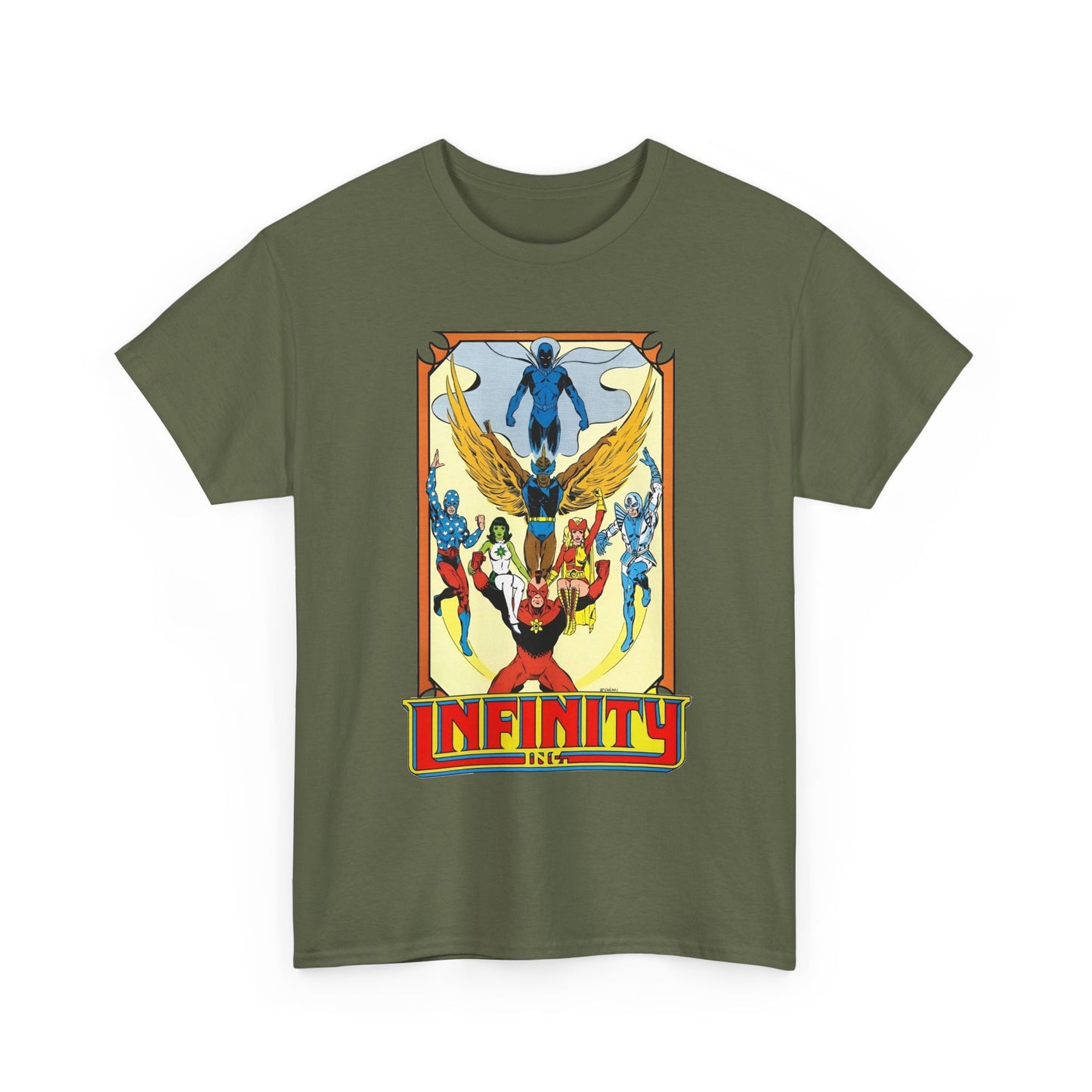 Infinity Inc Shirt - Todd McFarlane Art - Jade, Obsidian, Fury, Northwind, Nuklon, Silver Scarab, Star-Spangled Kid - JSA Successors - DC Comics