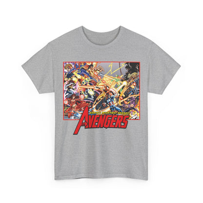 Avengers Vs Thunderbolts T-Shirt - George Perez Art - Captain America, Iron Man, Wonder Man, Scarlet Witch, Hawkeye, Citizen V, MACH-1, Techno, Atlas, Songbird - Marvel Comics