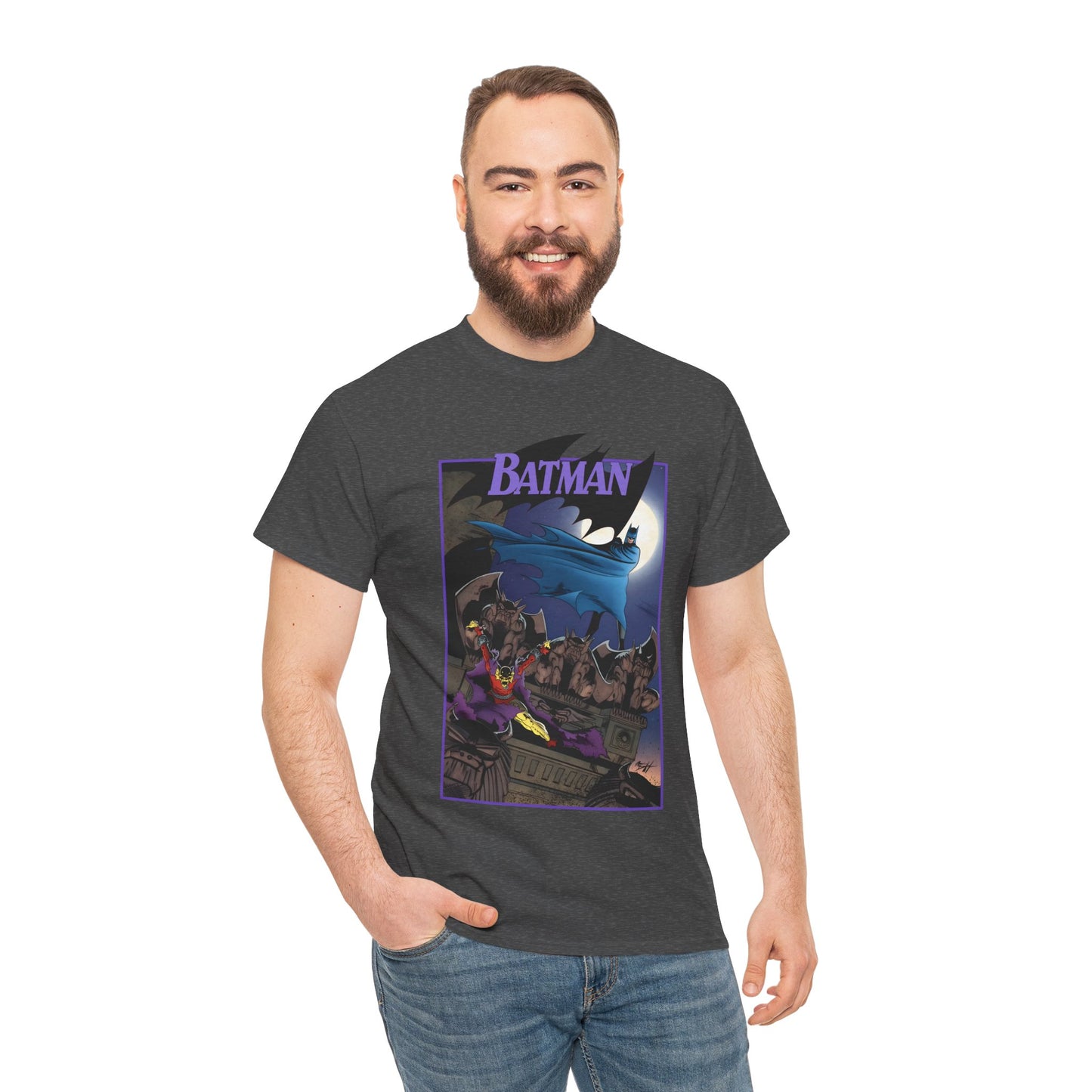 Batman T-Shirt - Norm Breyfogle Art - Etrigan, the Demon - Gotham City and Gargoyles - DC Comics