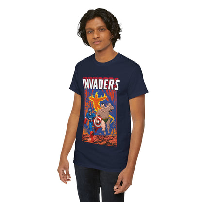 Invaders T-Shirt - John Byrne Art - Captain America, Namor, Human Torch - Marvel Comics Golden Age Characters