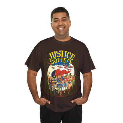 Justice Society of America T-Shirt - Superman, Wonder Woman, Black Canary, Green Lantern, Batman, Plastic Man, Flash - DC Comics