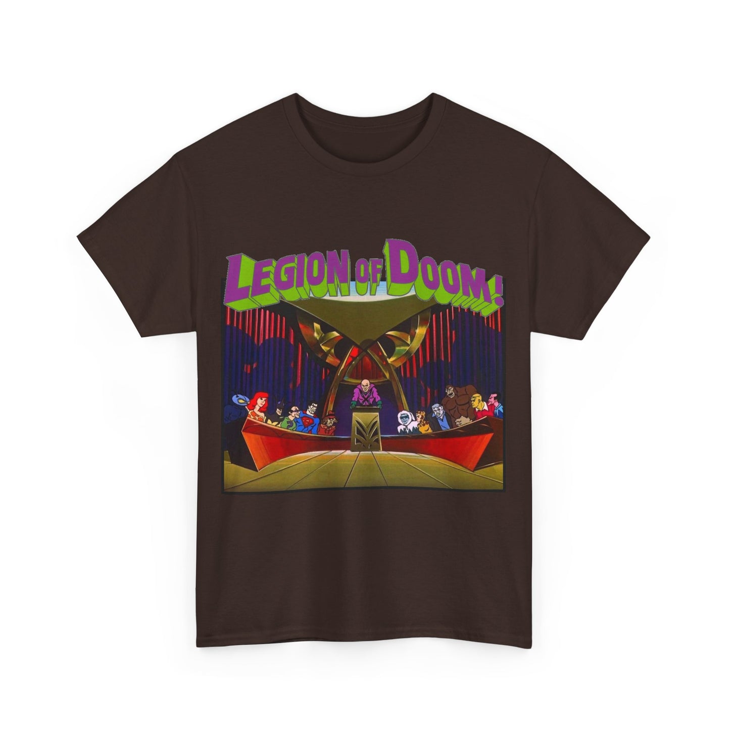 Legion of Doom T-Shirt - Super Friends Cartoon - Lex Luthor, Grodd, Brainiac, Giganta, Riddler, Bizarro, Scarecrow, Hanna-Barbera Animation