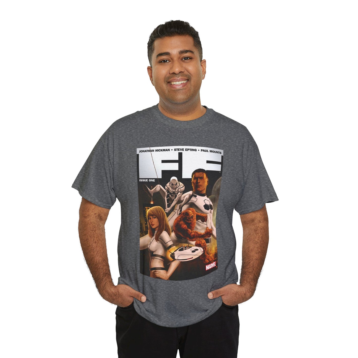 FF #1 T-Shirt - Steve Epting Art - Fantastic Four/Future Foundation - Spider-Man, Mr. Fantastic, Invisible Woman, The Thing - Marvel Comics