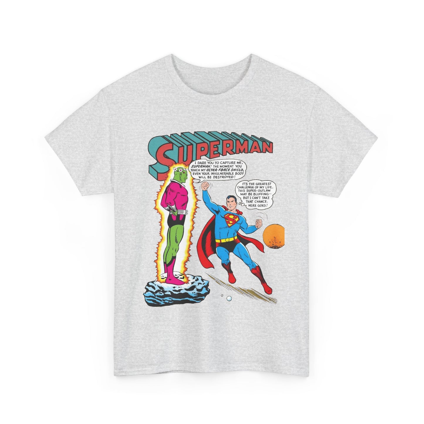 Superman T-Shirt - Curt Swan Art - Vs Brainiac- Silver Age 1st Appearance - DC Comics