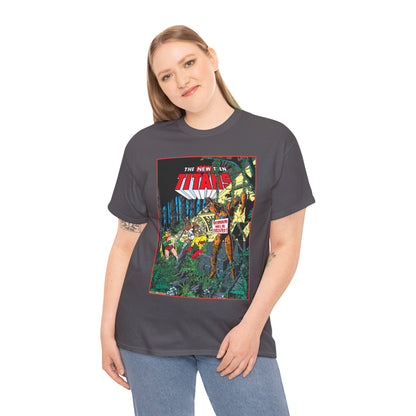 New Teen Titans T-Shirt - George Perez Art - Robin, Cyborg, Kid Flash, Robotman - DC Comics