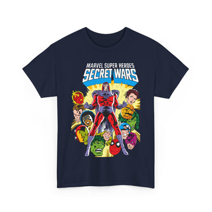 Marvel Super Heroes Secret Wars T-Shirt - Magneto, Captain America, Iron Man, She-Hulk, Hulk, Human Torch, Captain Marvel, Hawkeye - Marvel Comics