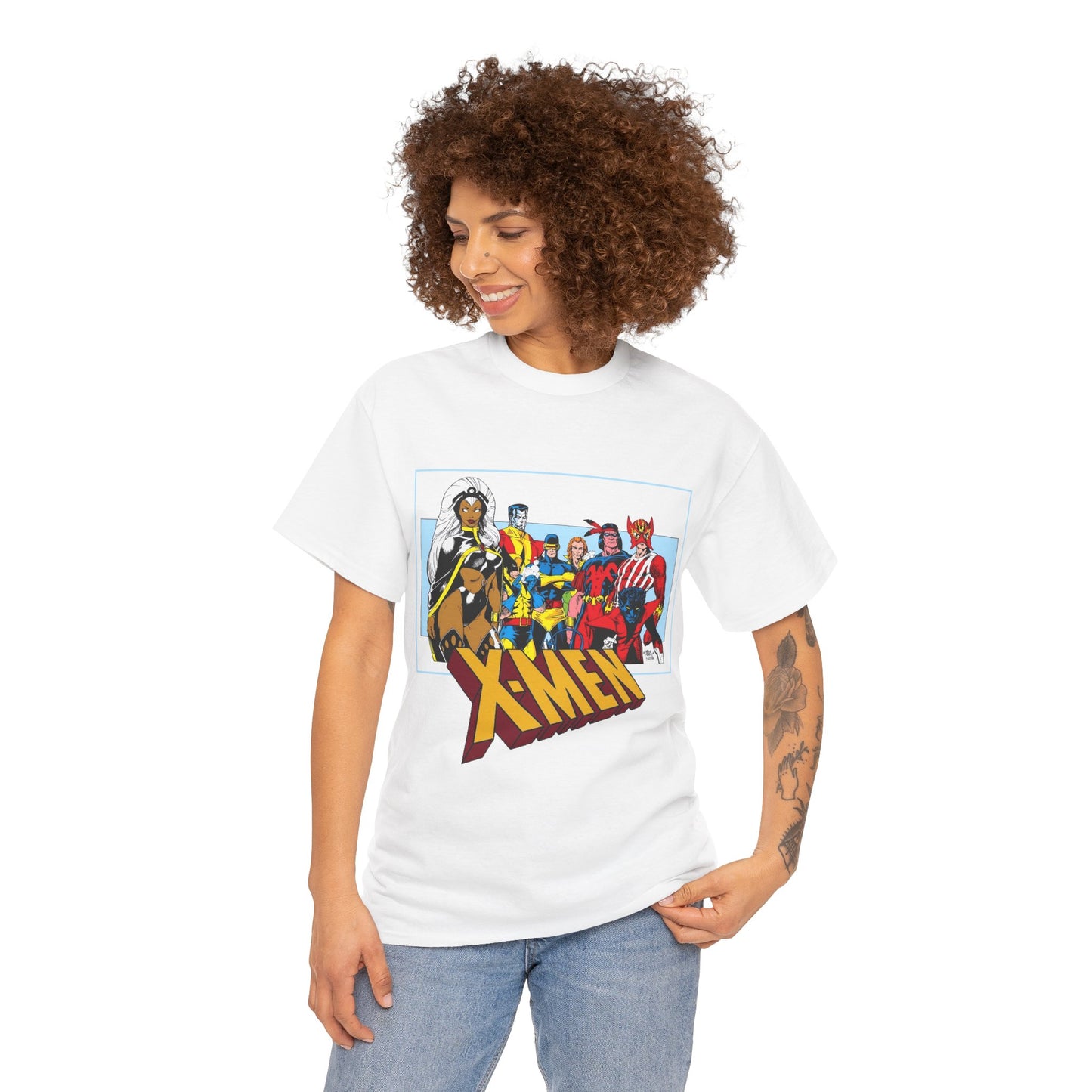 X-Men T-Shirt - Arthur Adams Art - Cyclops, Nightcrawler, Storm, Wolverine, Thunderbird, Sunfire, Banshee - Marvel Comics
