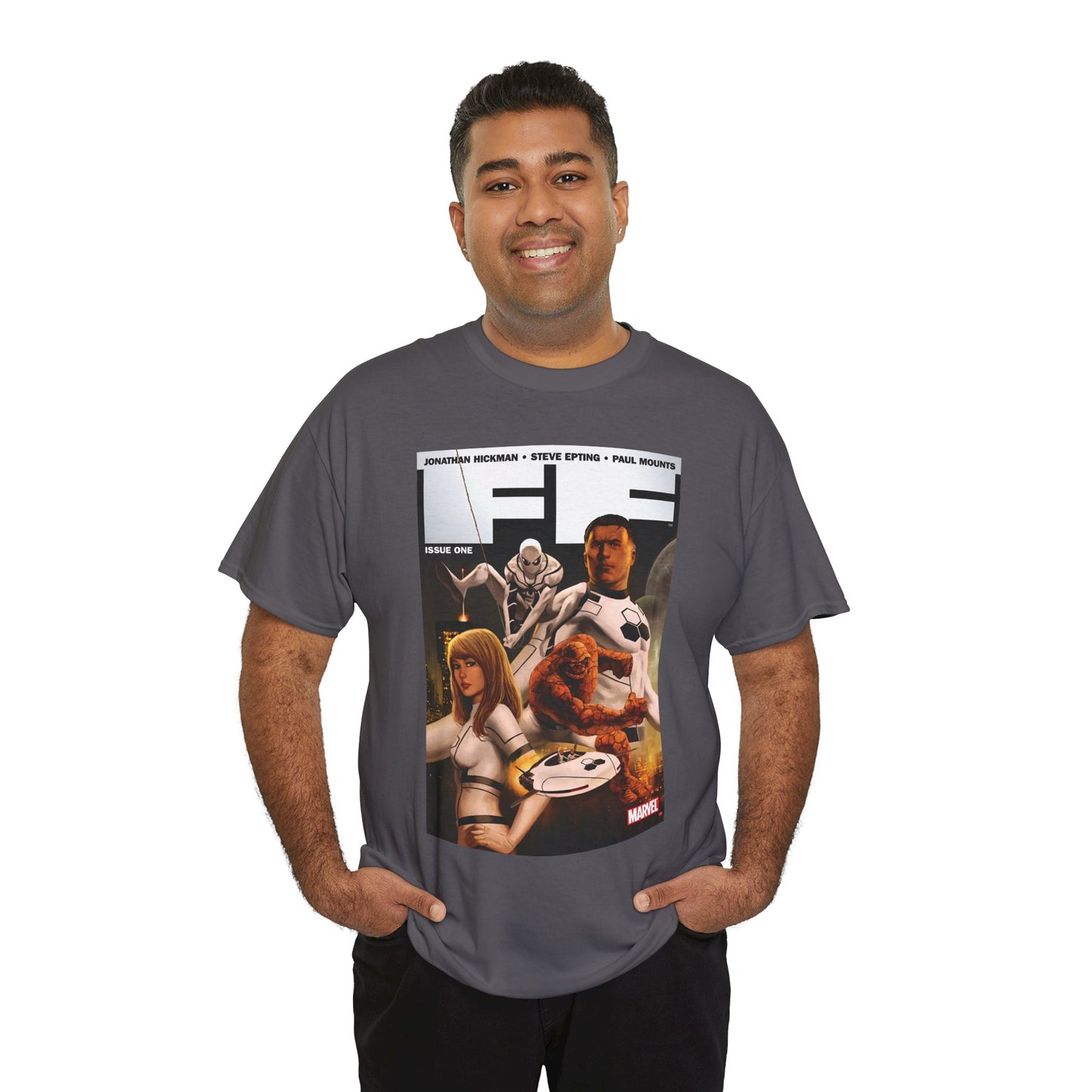 FF #1 T-Shirt - Steve Epting Art - Fantastic Four/Future Foundation - Spider-Man, Mr. Fantastic, Invisible Woman, The Thing - Marvel Comics