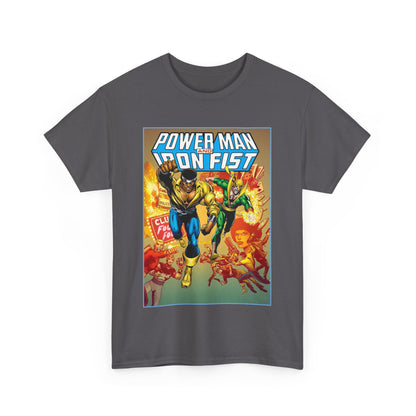 Power Man & Iron Fist T-Shirt - Luke Cage & Danny Rand - Popular Marvel Comics 1970s Series - Heroes for Hire - Great Retro Art