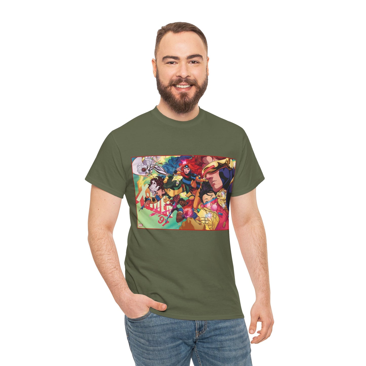 X-Men '97 T-Shirt - Russell Dauterman Art - Cyclops, Jean Grey, Rogue, Storm, Jubilee, Beast, Gambit, Bishop, Wolverine - Marvel Comics