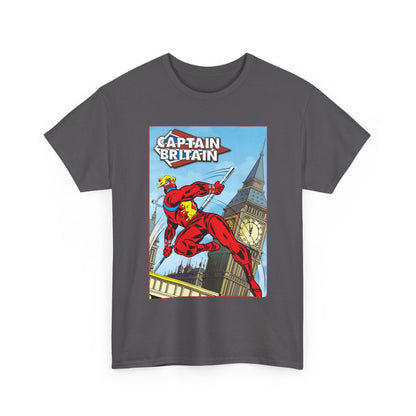 Captain Britain T-Shirt - Ron Wilson Art - Brian Braddock - Marvel UK Series - Chris Claremont Stories - Marvel Comics
