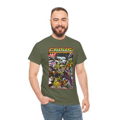 Crisis on Infinite Earths T-Shirt - DC Comics - George Perez Art - Joker, Lex Luthor, Cheetah, Solomon Grundy, Black Adam, Deathstroke, Validus - #9 Cover - DC Comics