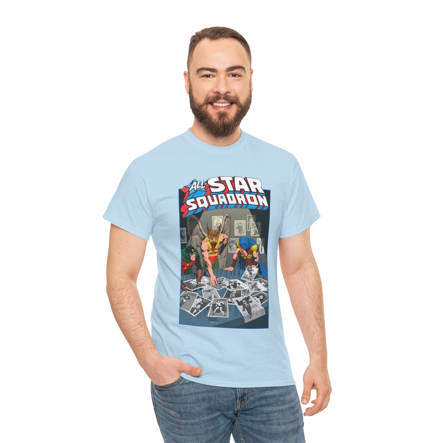 All-Star Squadron T-Shirt - Jerry Ordway Art - Hawkman, Doctor Mid-Nite, Atom - Justice Society JSA - #1 Cover - DC Comics