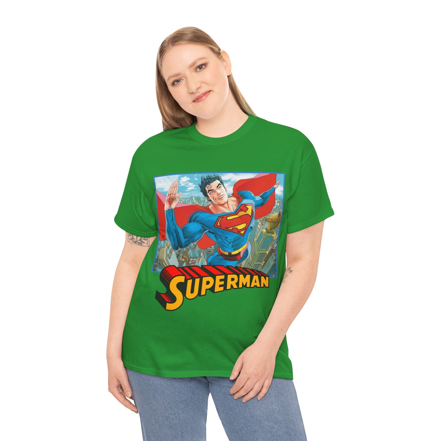 Superman T-Shirt - Guillem March Art - Variant Connecting Cover Art - Flying Over Metropolis - DC Comics All-In