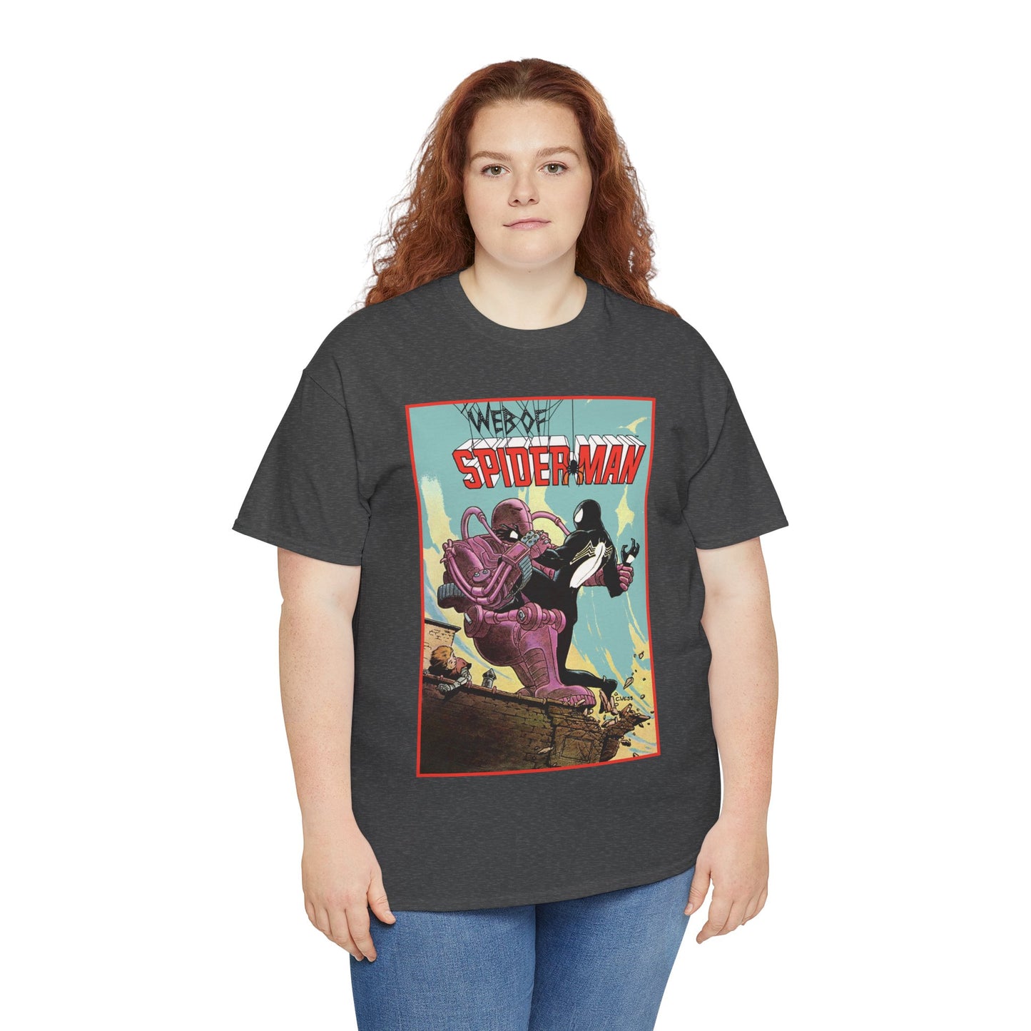 Web of Spider-Man T-Shirt - Charles Vess Art - Peter Parker, Black Symbiote Suit - Webslinger