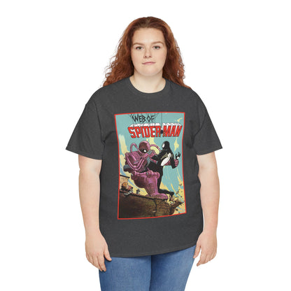 Web of Spider-Man T-Shirt - Charles Vess Art - Peter Parker, Black Symbiote Suit - Webslinger