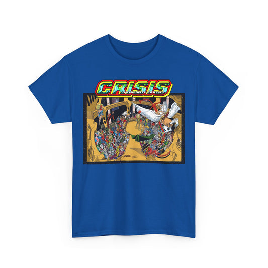 Crisis on Infinite Earths T-Shirt - George Perez & Jerry Ordway Art - The Monitor's Satellite - DC Comics