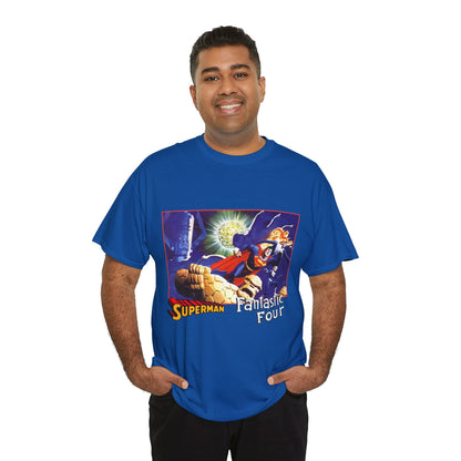 Superman & Fantastic Four T-Shirt - Marvel, DC Comics - Alex Ross, Dan Jurgens - 1990s Crossover Vs Galactus
