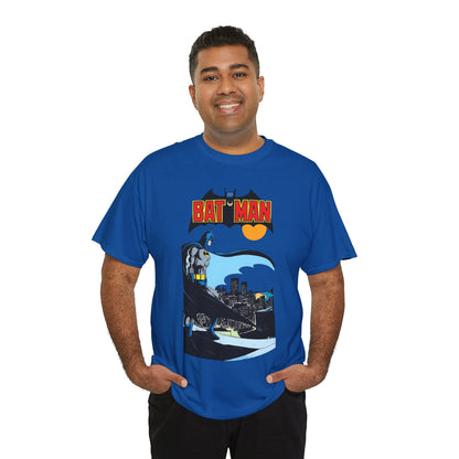 Batman T-Shirt - Jim Aparo Art - Dark Knight Looking Over Gotham City - Bronze Age Art - DC Comics