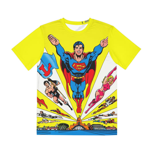 Legion of Super-Heroes Wrap-Around Polyester Tee (All-Over Print) - Mike Grell Art - DC Comics