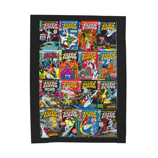 Silver Surfer Velveteen Plush Blanket 60x80" - Classic Silver Age Art - Norrin Radd, Former Herald to Galactus - Marvel Comics