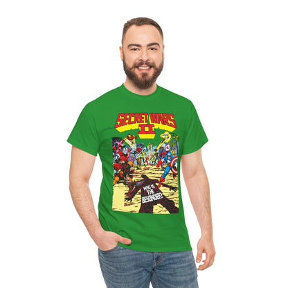 Secret Wars II T-Shirt - John Byrne Art - X-Men, New Mutants, Captain America - The Beyonder - Marvel Comics Series, 1980s