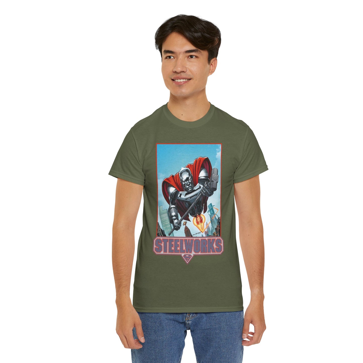 Steelworks T-Shirt - Jon Bogdanove Art - John Henry Irons - Superman Family - DC Comics