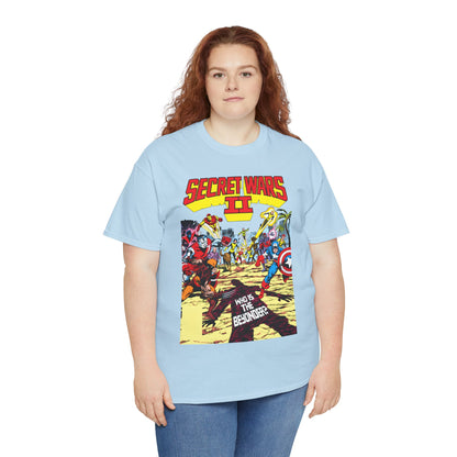 Secret Wars II T-Shirt - John Byrne Art - X-Men, New Mutants, Captain America - The Beyonder - Marvel Comics Series, 1980s