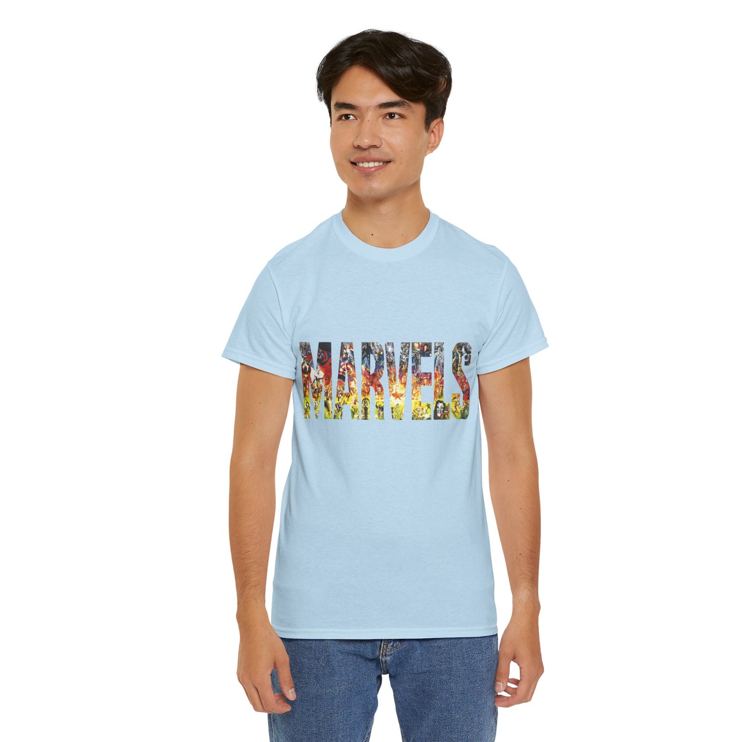 Marvels T-Shirt - Alex Ross Art from the popular Kurt Busiek Story - Spider-Man, Fantastic Four, X-Men, Hulk, Captain America, Thor, Iron Man - Marvel Comics
