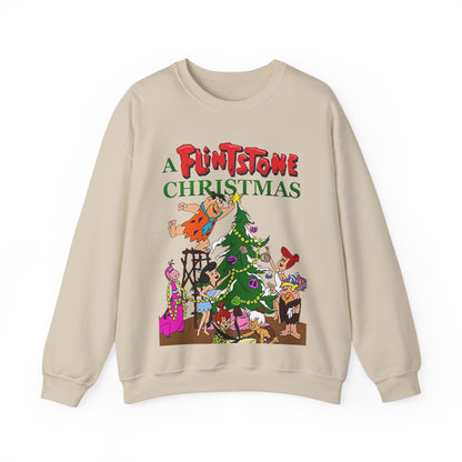 Flintstones Christmas Heavy Blend Crewneck Sweatshirt - Fred, Wilma, Barney, Betty