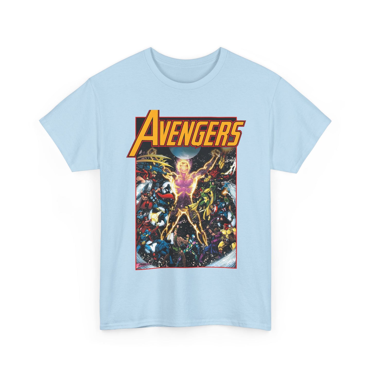 Avengers T-Shirt - George Perez Art - Korvac Saga - Guardians of the Galaxy - Thor, Captain America, Iron Man, Scarlet Witch, Vision, Wonder Man, Hawkeye - Marvel Comics