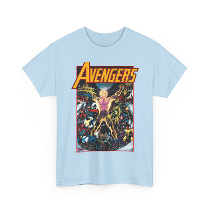 Avengers T-Shirt - George Perez Art - Korvac Saga - Guardians of the Galaxy - Thor, Captain America, Iron Man, Scarlet Witch, Vision, Wonder Man, Hawkeye - Marvel Comics