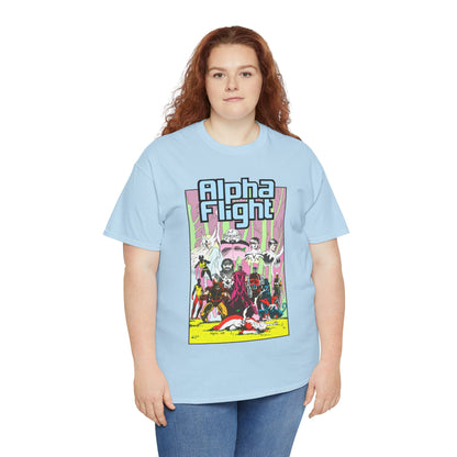 Alpha Flight T-Shirt - Mike Mignola Art - Northstar, Aurora, Snowbird, Shaman, Puck - X-Men: Magneto, Colossus, Shadowcat, Storm - Marvel Comics
