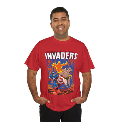 Invaders T-Shirt - John Byrne Art - Captain America, Namor, Human Torch - Marvel Comics Golden Age Characters