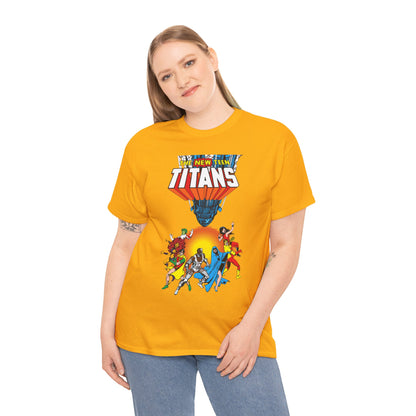 New Teen Titans T-Shirt - George Perez Art - Robin, Wonder Girl, Cyborg, Raven, Starfire, Kid Flash - #10 Cover Art - DC Comics