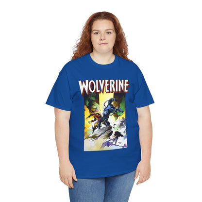 Wolverine T-Shirt - Mike Mignola Art - Jungle Adventure - Savage Land Story - Vs A Dinosaur - Logan, X-Men Member - Marvel Comics