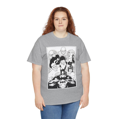 Batman & the Outsiders T-Shirt - Kevin Maguire Art - Black & White - Black Lightning, Metamorpho, Halo, Looker, Katana, Geo-Force - DC Comics