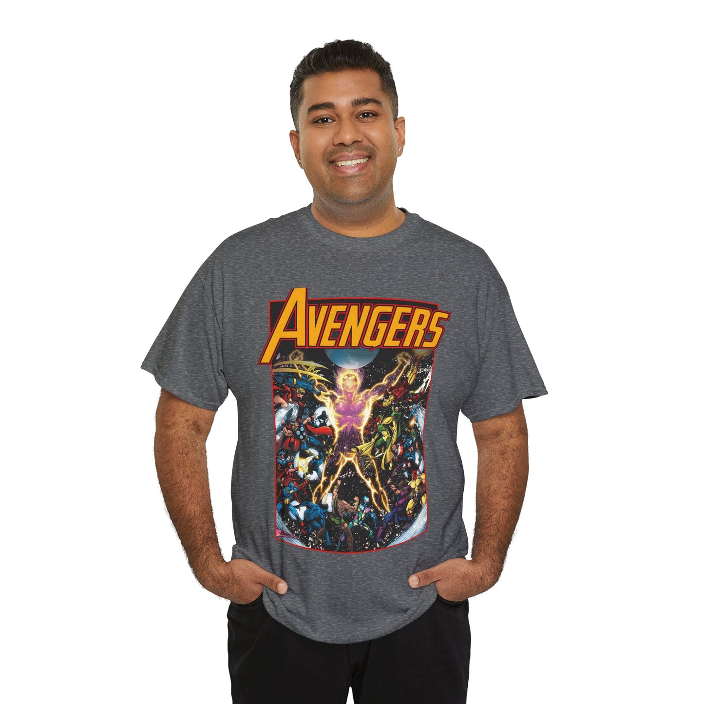 Avengers T-Shirt - George Perez Art - Korvac Saga - Guardians of the Galaxy - Thor, Captain America, Iron Man, Scarlet Witch, Vision, Wonder Man, Hawkeye - Marvel Comics