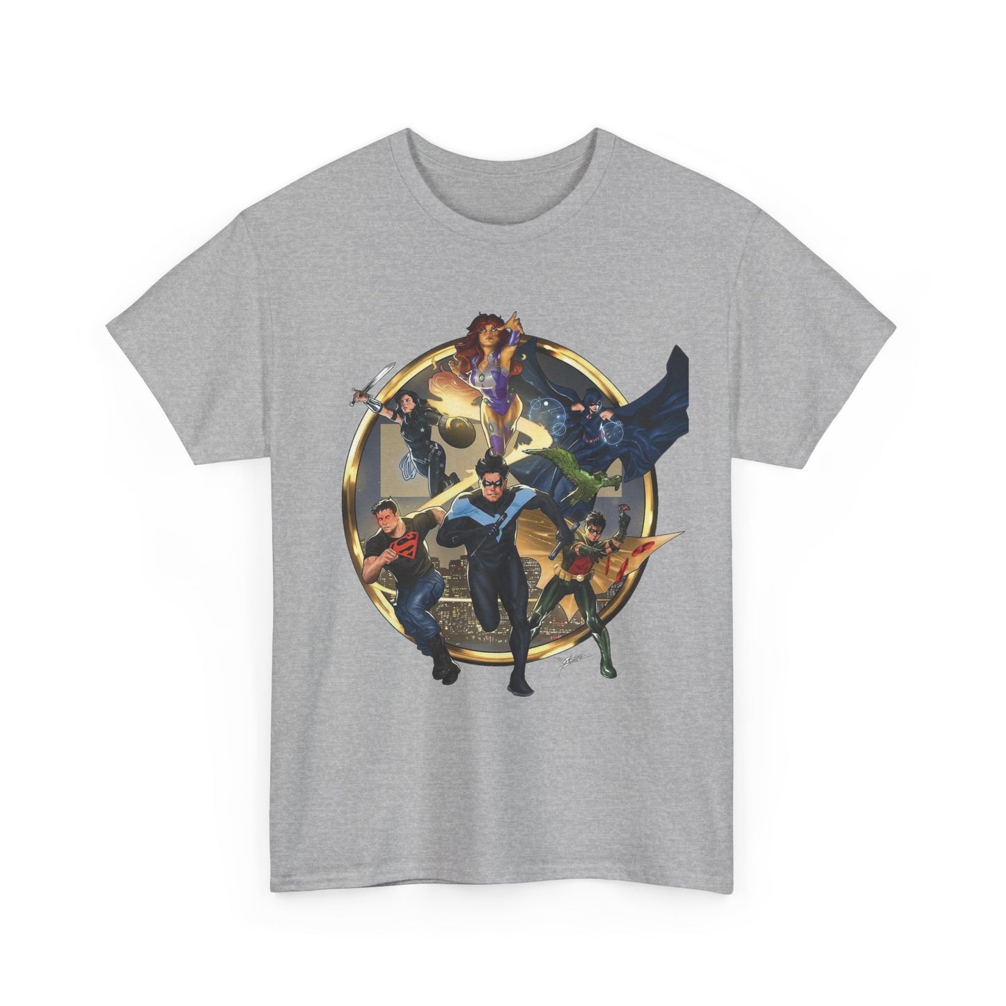 Titans T-Shirt - Taurin Clarke Art - Nightwing, Raven, Starfire, Wonder Girl, Superboy, Robin - DC Comics