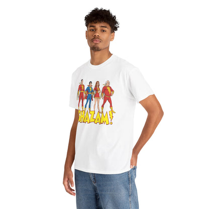 Shazam T-Shirt - Marvel Family Filmation Art - Mary Marvel, Captain Marvel Jr, Uncle Dudley - DC Comics