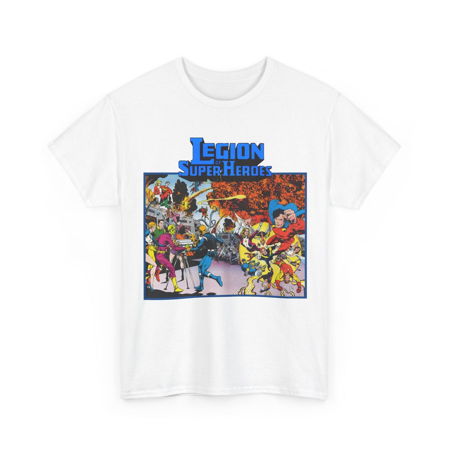 Legion of Super-Heroes T-Shirt - Steve Lightle Art - Mon-El, Saturn Girl, Brainiac 5, Sun Boy, Lightning Lad, Dawnstar, Timber Wolf - LOSH - DC Comics
