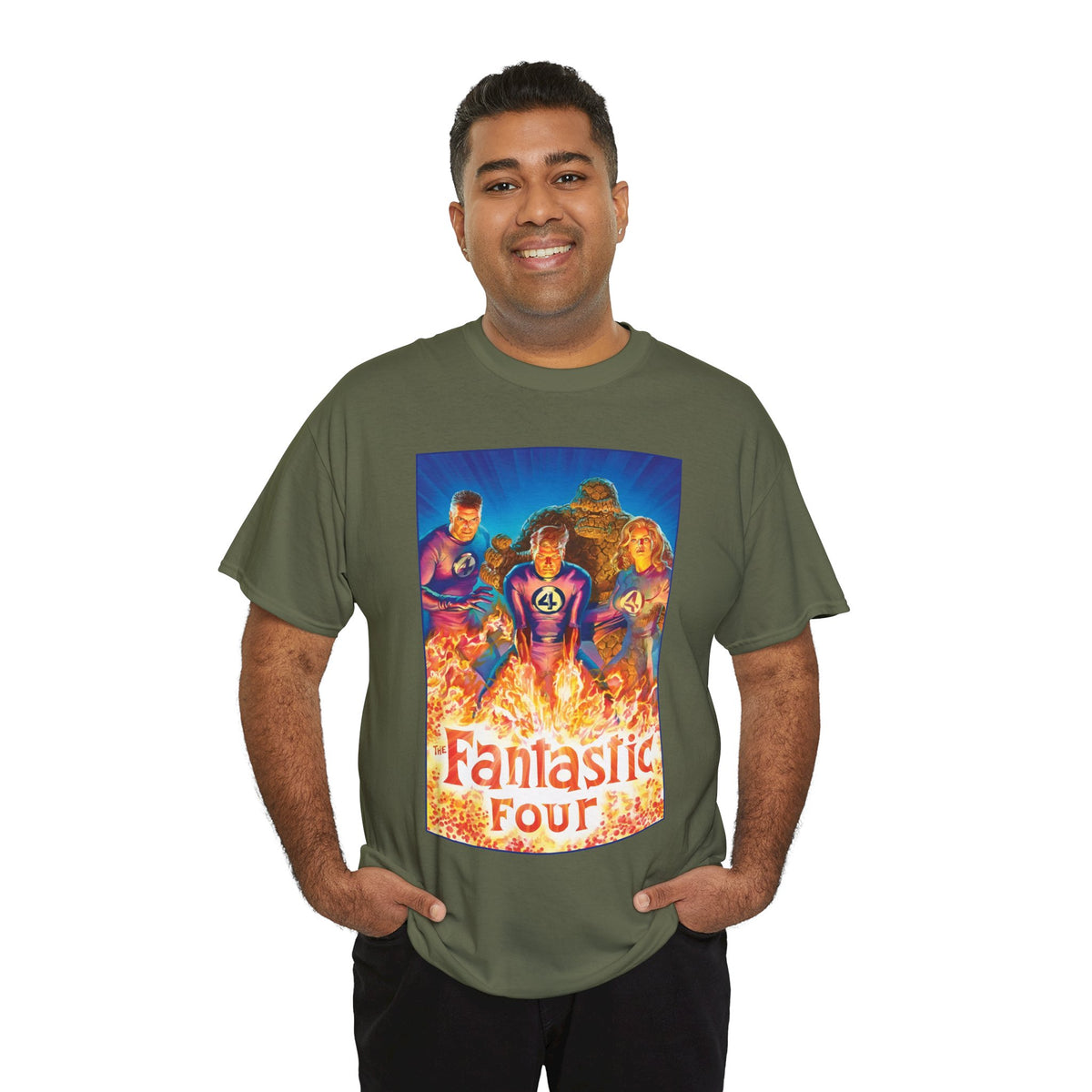 Fantastic Four T-Shirt - Alex Ross Art - Mr. Fantastic, Invisible Woman, Human Torch, The Thing - Marvel Comics